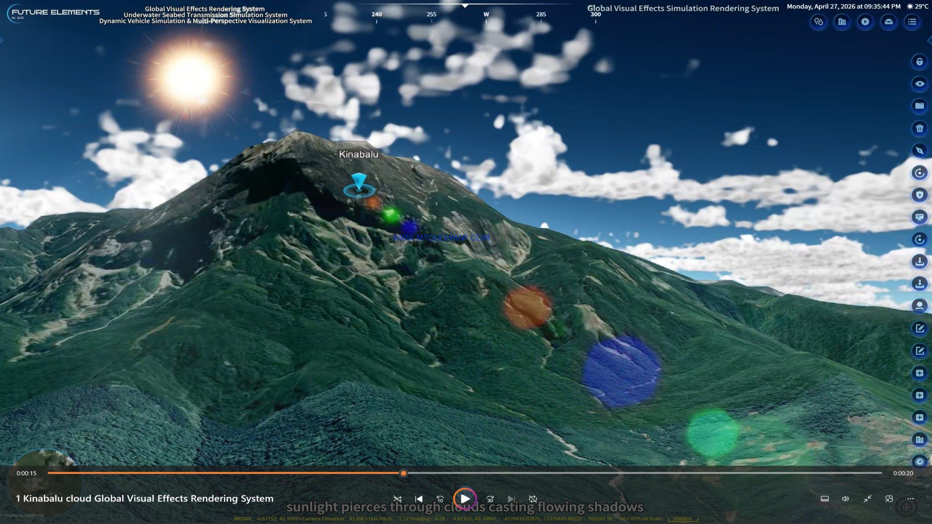 Mount Kinabalu,Global Visual Effects Rendering System 